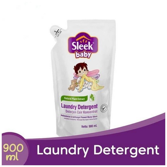 Sleek Baby Laundry Detergent kemasaran pouch 900ml Sabun pencuci pakaian bayi SleekBaby