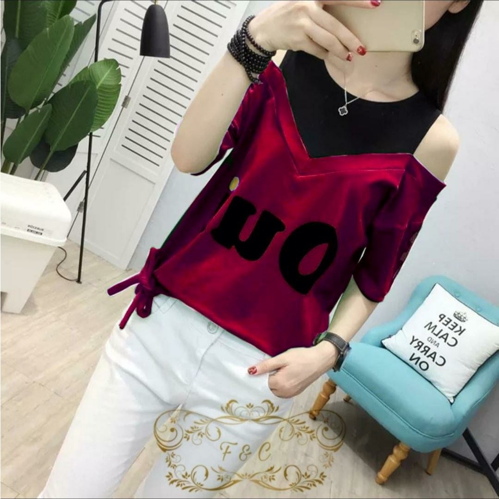 PCS BLOUSE MILADA 2 UKURAN M L FASHION PAKAIAN WANITA BAJU ATASAN BAHAN BABYTERRY FE