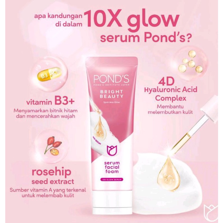 Jual Ponds Bright Beauty Serum Facial Foam 100g | Shopee Indonesia