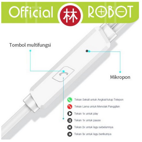 Robot RE20 Oblique In-Ear Deep Bass Ultra Light Wired Earphone Headset
