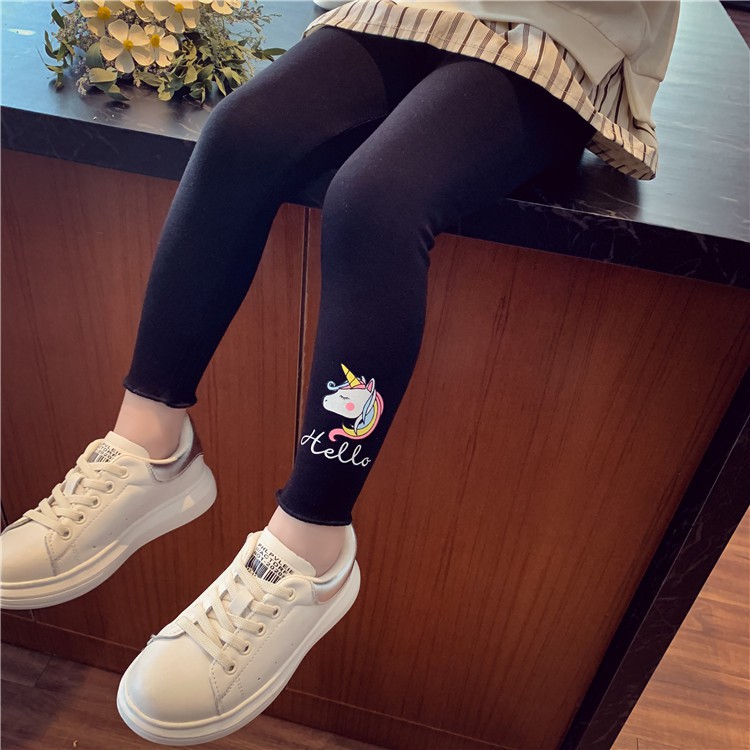 Plazababyku LEGGING UNICORN HELLO legging anak perempuan celana panjang import