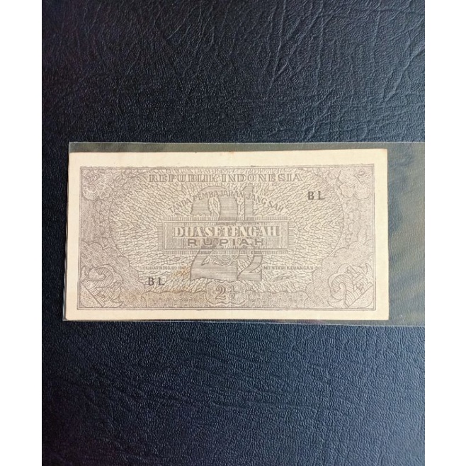 uang kuno ori 2 setengah rupiah tahun 1947