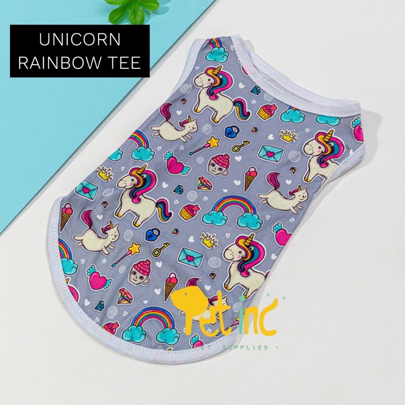 unicorn rainbow grey tee