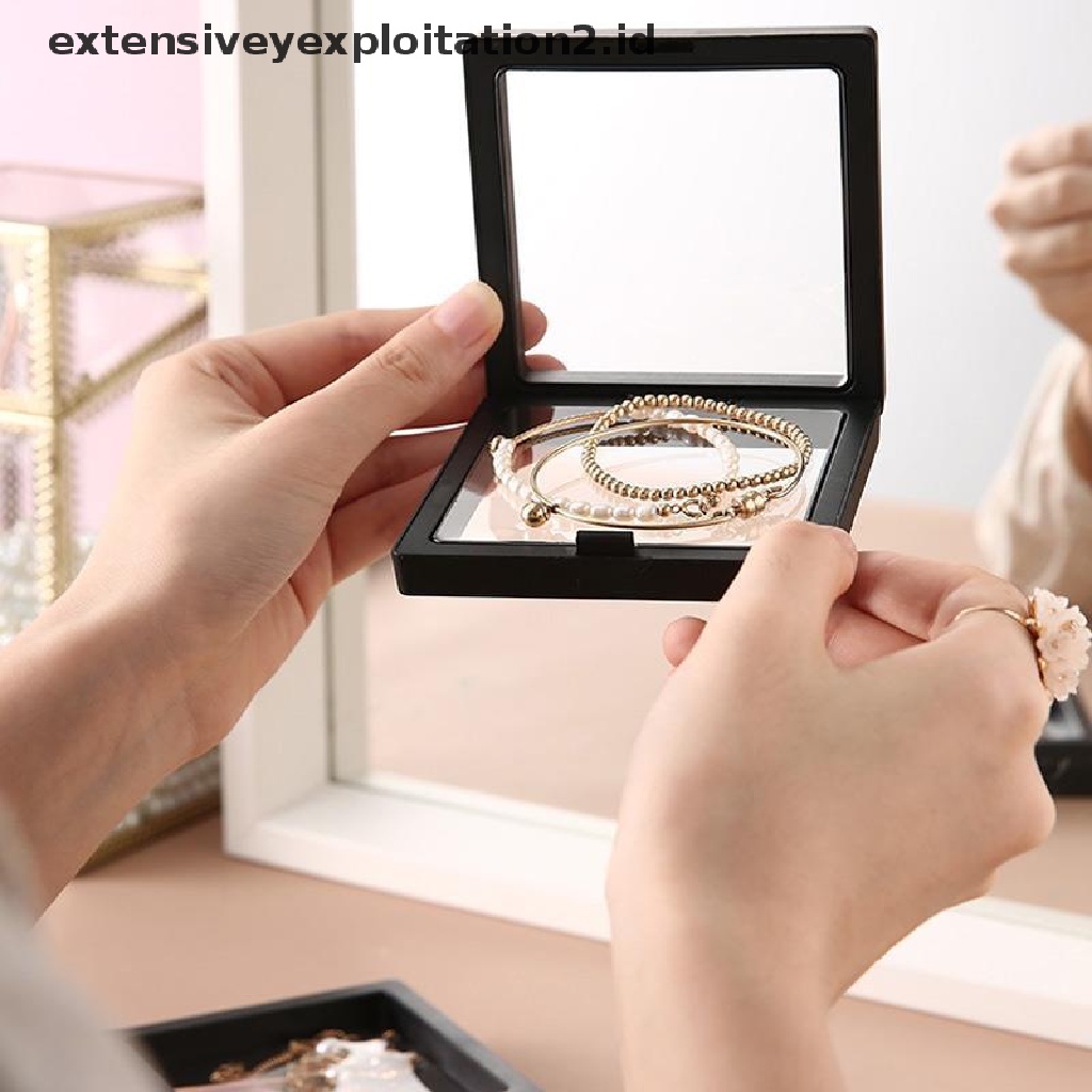 (Hotter) 1pc Kotak Penyimpanan Perhiasan Case Tahan Debu Pe Film Cincin Koin Bros