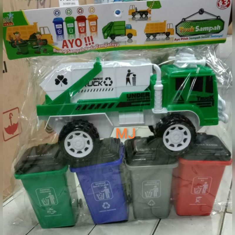 AK16 - Mainan Truck Compactor + Tempat Sampah Besar AK-16 AK 16