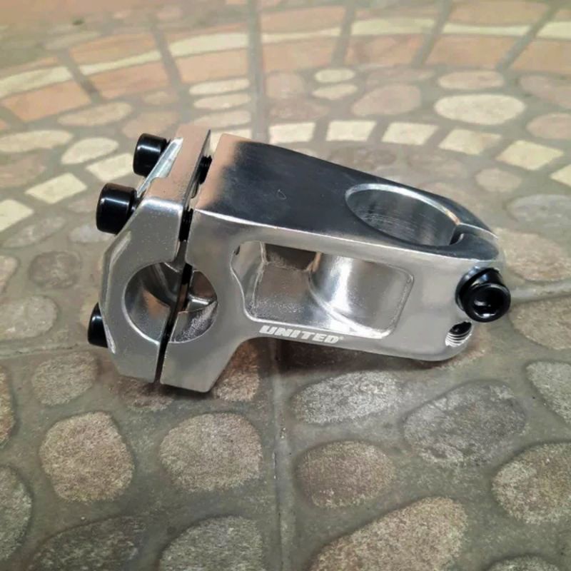 STEM SEPEDA BMX OVERSIZE ALLOY UNITED TIANG FORK 28.6 DIAMETER STANG 22.2 SILVER