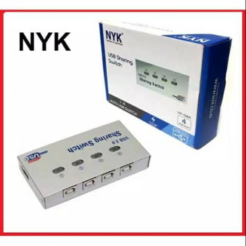 Nyk Auto Switch Printer 4Port USB Sharing Switch