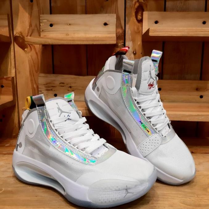 Sepatu Nike Air Jordan 34 White Iridescent Fujianputri