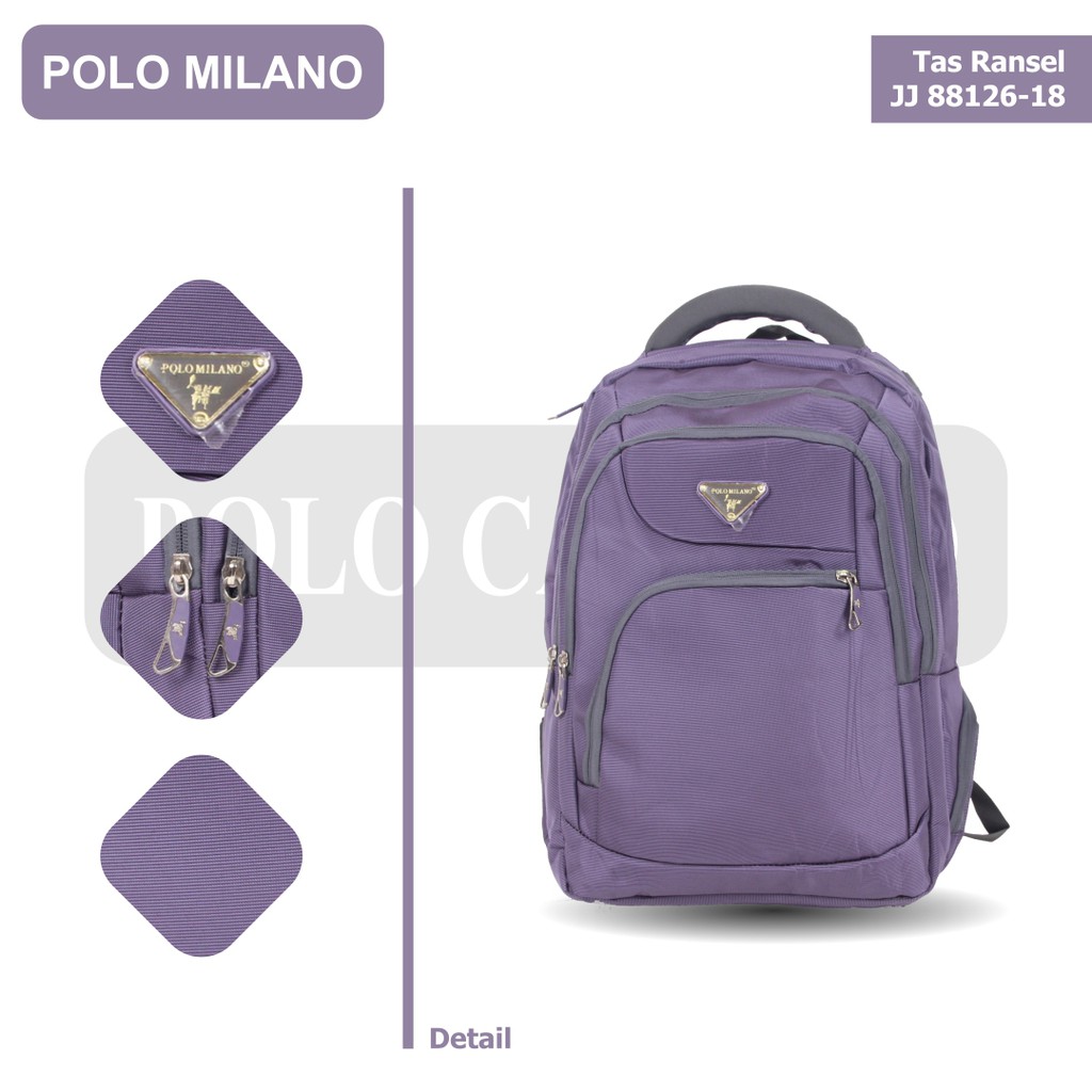 [KLIKTAS] Tas Ransel Laptop Import Polo Milano JJ 88126-18 / Backpack kantor kerja kuliah