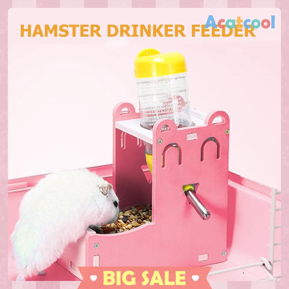 Hamster Automatic Water Fountain Drinker Food Feeder Samll Animal Nest