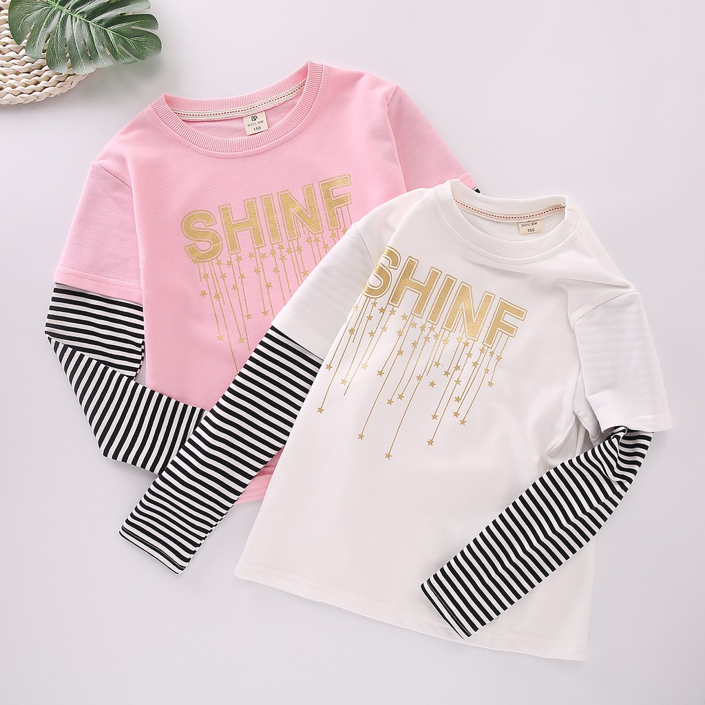 Kaos T-shirt  Anak Remaja Perempuan Lengan Panjang yang fashion casual style Import