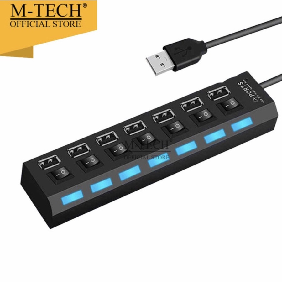 M-TECH USB HUB 2.0 7 Port With Power Switch