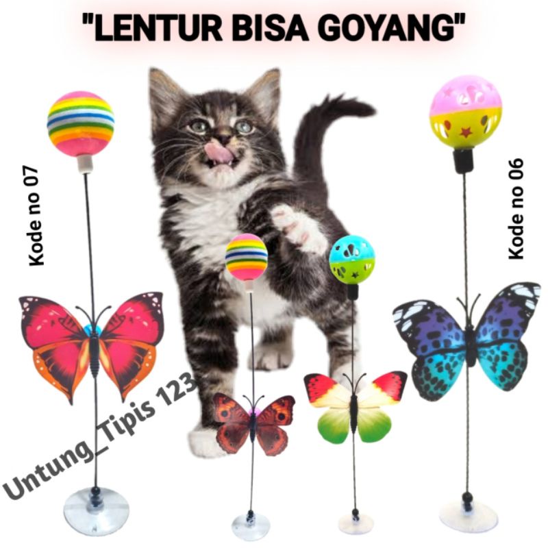 Mainan kucing Spring Rat per goyang bola kerincingan Spon pet toys Teaser mainan hewan