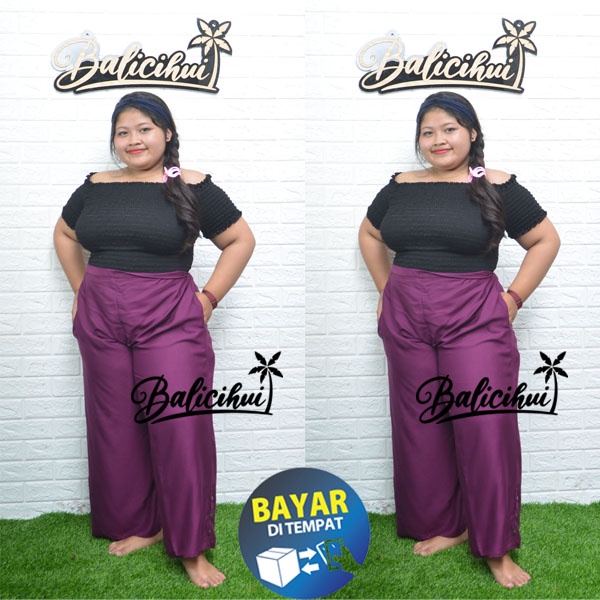 Balicihui Celana Panjang Wanita Celana Panjang Jumbo Big Size Plus Size Celana Jumbo Terbaru