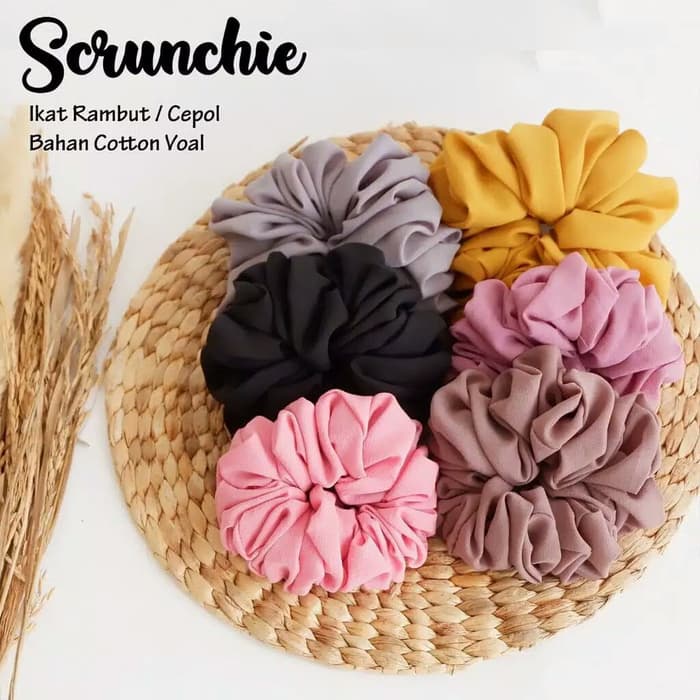 [Ready Stok] Ikat Rambut Sanggul Tudung Ikat Rambut Hijab Kunciran Rambut Elastis Cepol Hijab Korean Fashion Scrunchie Satin Silk