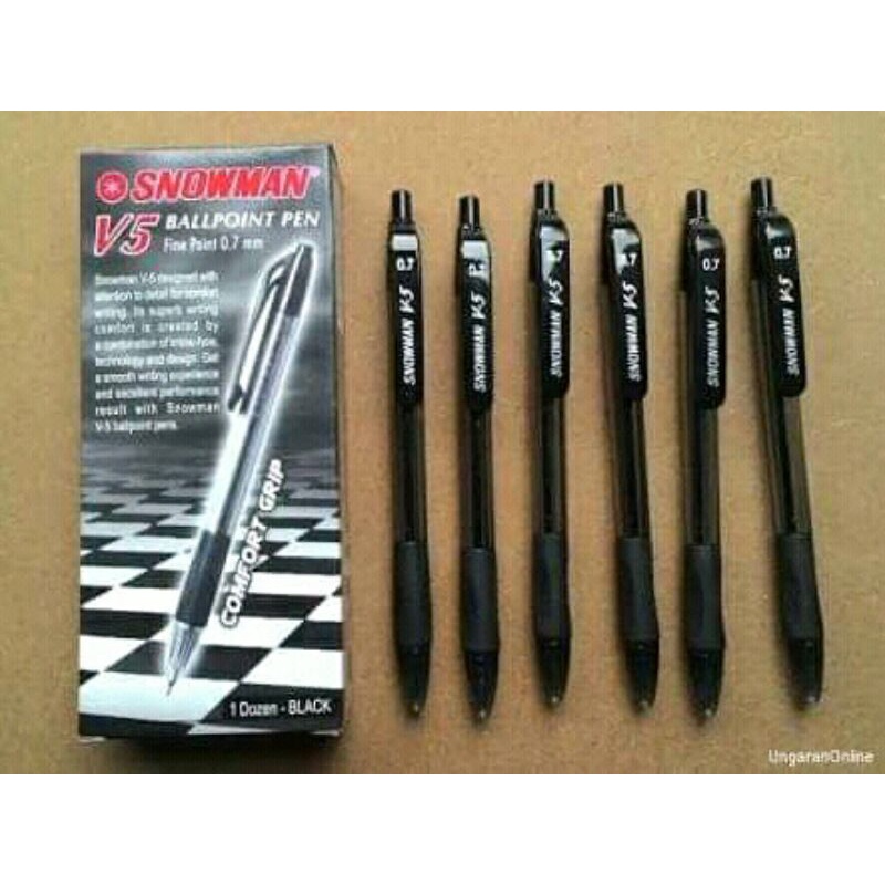 

per pak 12pcs pulpen snowman V5 0,7mm