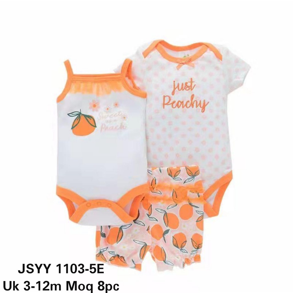 Payifang Jumper Celana Pendek Set Summer 3-12M (PYF-1103-5) RANDOM