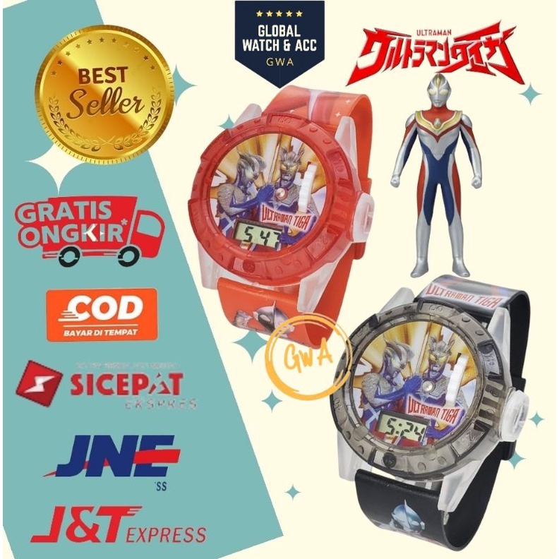 [COD]Jam tangan anak laser musik karakter boboiboy karakter ultraman