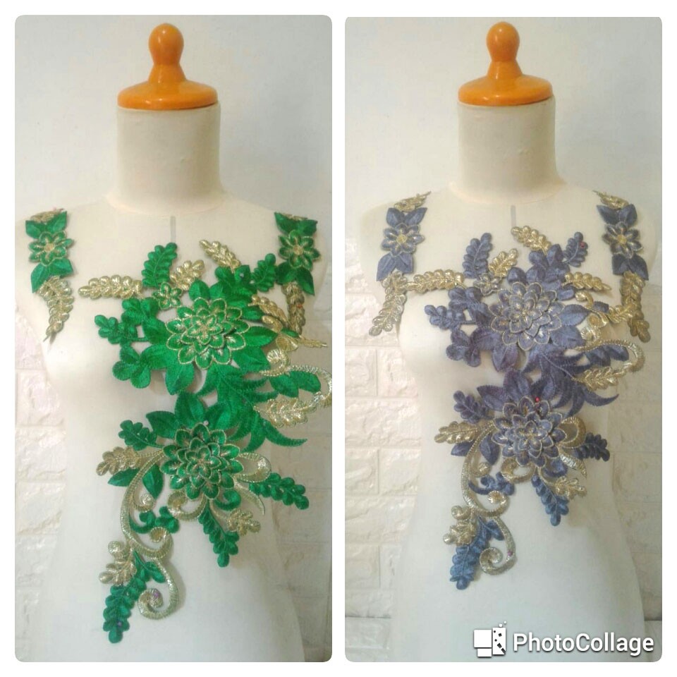 Renda dada bunga timbul