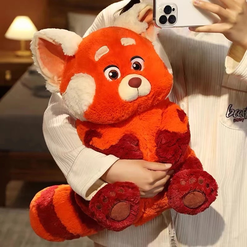 Mainan Boneka Stuffed Plush Panda Warna Merah Untuk Hadiah Anak