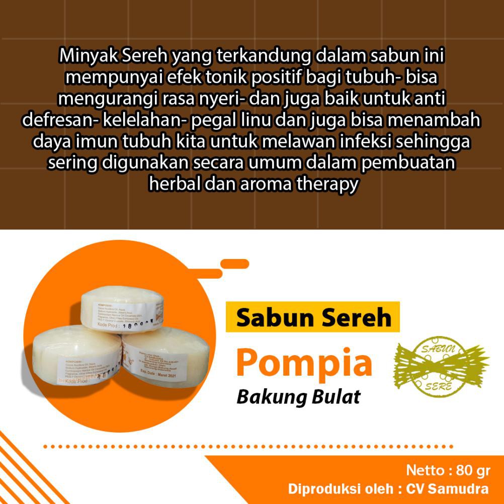 Sabun Bakung Bulat 80gr Sereh Pompia Dapat Mencegah Serangga