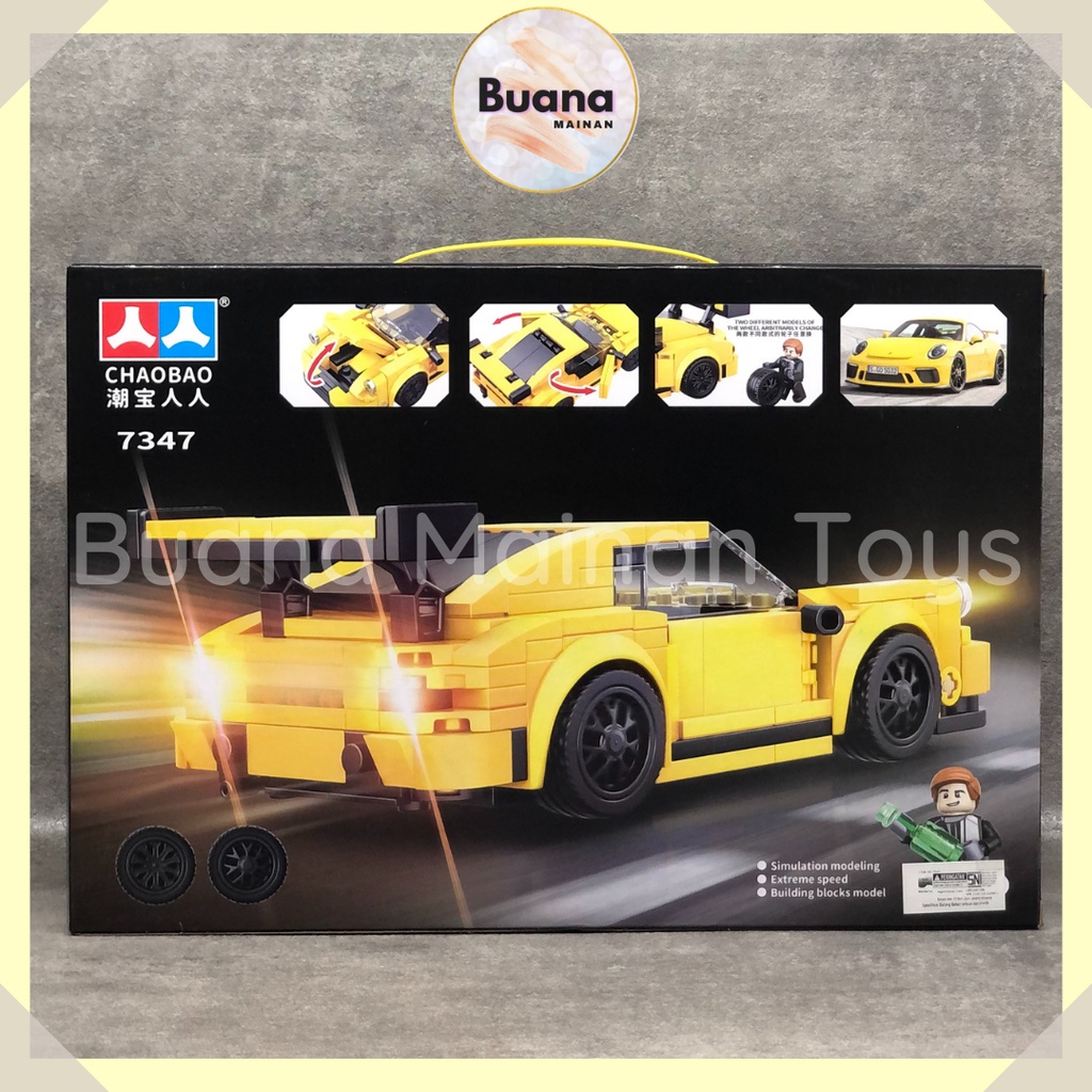 BRICKS CHAOBAO PORSCHE SPORT CAR MAINAN EDUKASI ANAK COWO CEWE BLOCK BRICK MOBIL BALAP 7347