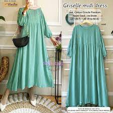 Griselle Midi Dress Wanita Rayon Cringkle Jumbo Big Size