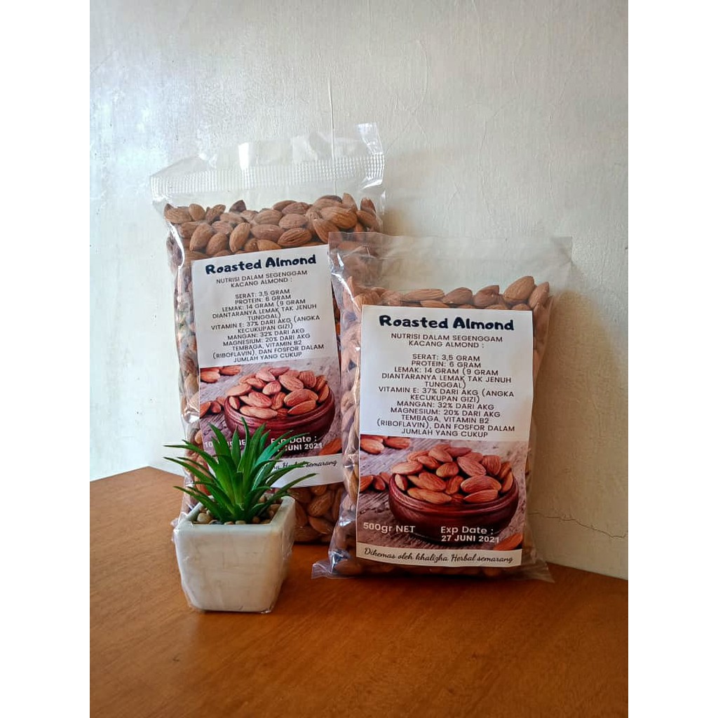 

kacang almond panggang kemasan 500gr