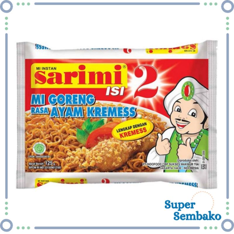 

MIE INSTAN SARIMI ISI 2 MI GORENG INSTAN RASA AYAM KREMES 125g SEMBAKO MAKASSAR MURAH