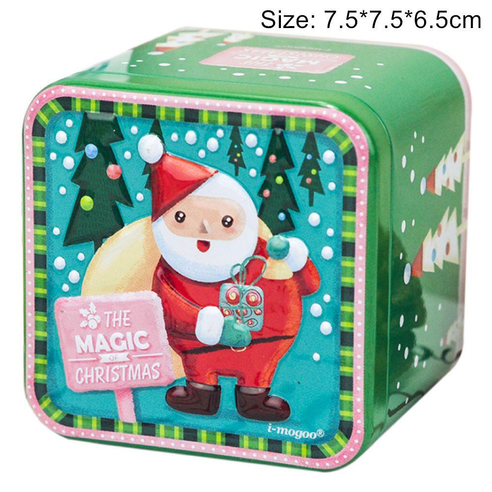 Solighter Tin Box 3D Relief Candy Organizer Dekorasi Natal Snowman Baking Christmas Gift Box