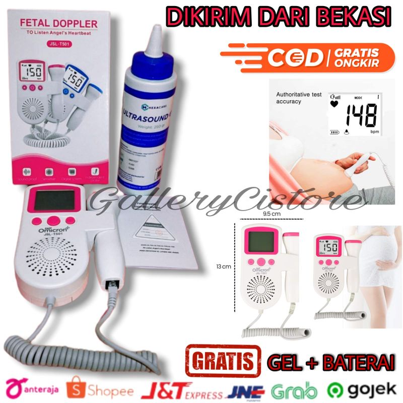 Fetal Doppler Alat Pendeteksi Detak Jantung Janin Bayi Free Gel Sound