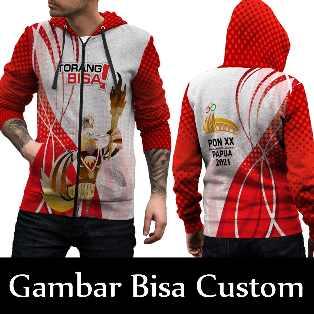Jaket PON XX Papua 2021 || Jaket Hoodie Pria PON XX Papua 2021 Torang Bisa || Sweater Hoodie Cowok P