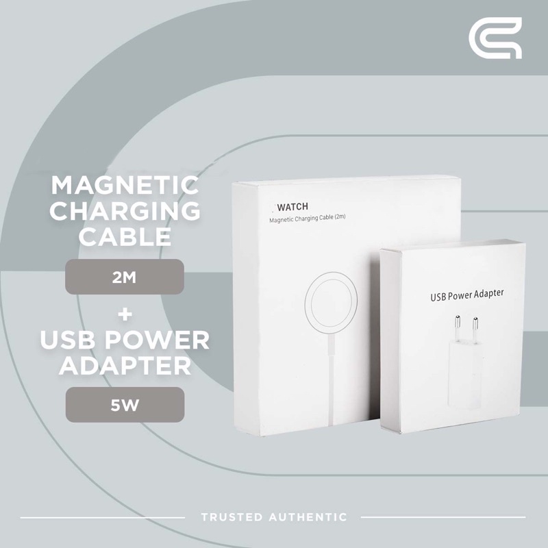 Charger Set - Magnetic WATCH To USB Cable 2 Meter &amp; Power Adapter 5w