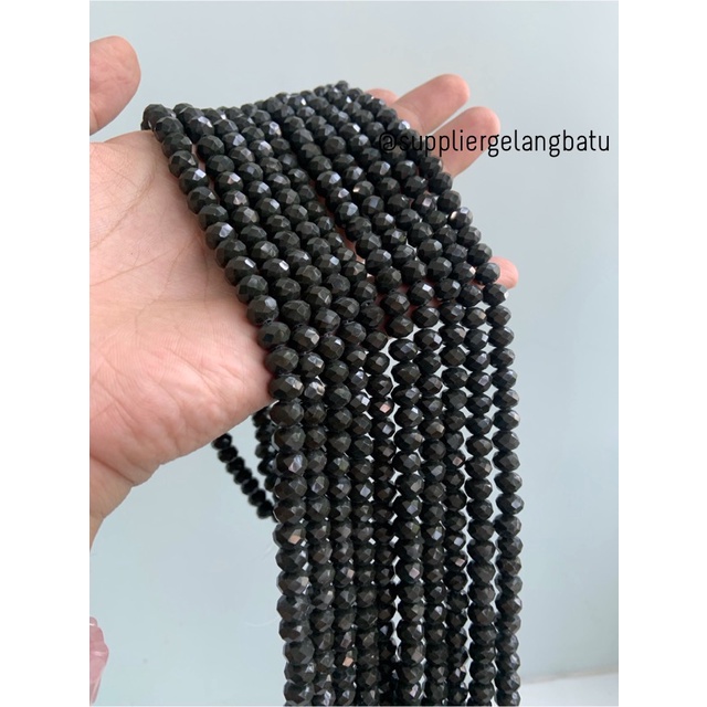 Kristal Ceko 8mm BLACK CHARCOAL warna hitam arang limited ekslusif