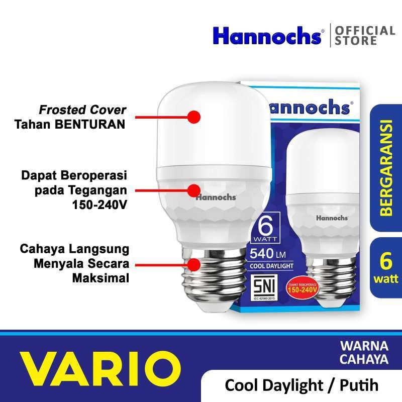 Lampu LED Hannochs VARIO LED Bulb 6 Watt Bohlam Cahaya Putih