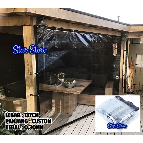 Tirai Plastik Clear PVC List Terpal / Krey Gazebo Bening Custom 0.30mm