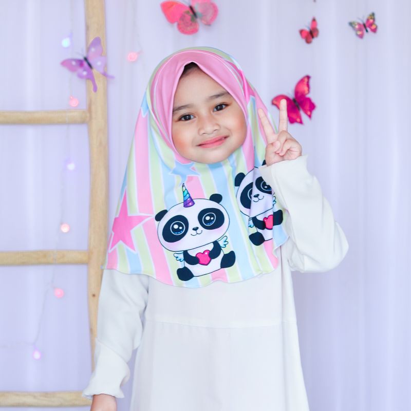 hijab instant motif panda