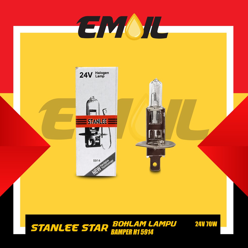 Bohlam lampu bamper / bumber H1 24v 70w 5914 merk stanlee star