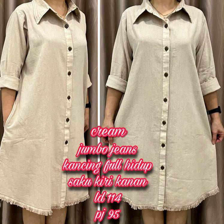 [KODE SAALN] DRESS JEANS TUNIK HITAM POLOS LD 110~114