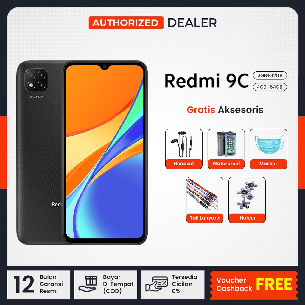 Xiaomi Redmi 9C (3GB/32GB) & (4GB/64GB) Garansi Resmi Gratis Aksessoris HP-1