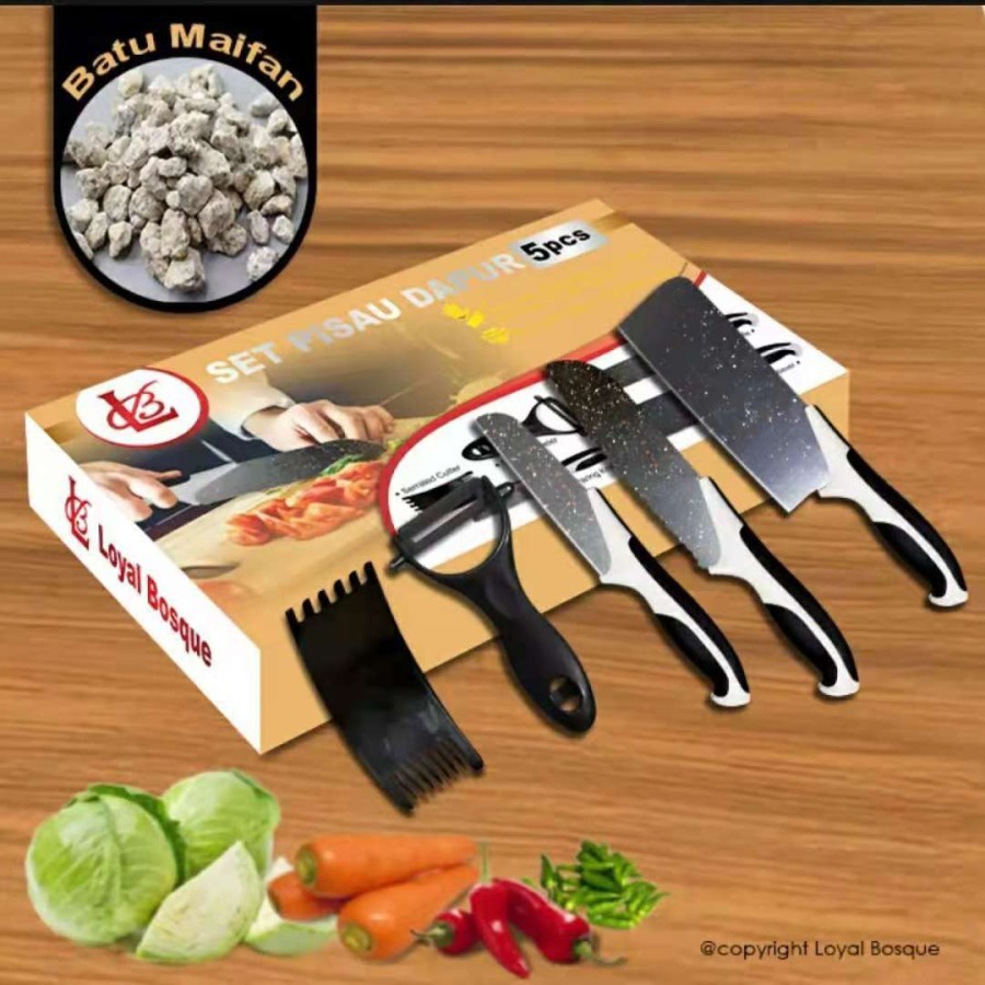 PISAU MAIFAN 5IN1 SET - PISAU DAPUR - KITCHEN KNIFE SET 5IN1