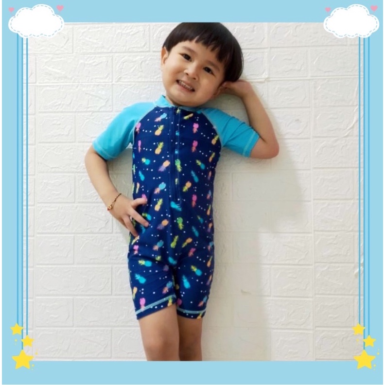 Y05-15 Y05  Baju renang / anak / lengan pendek / unisex / antiuv / pakaian renang / outdoor / bayi / murah / import / nyambung