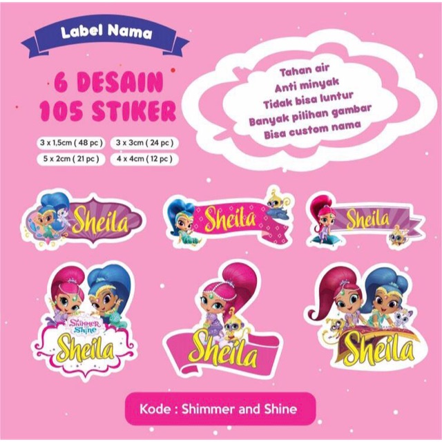 

Label nama shimmer and shines