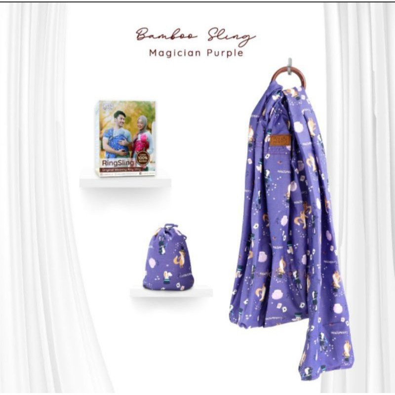B1203 Cuddle Me Gendongan Bayi Ring Sling Bamboo Sling Ringsling Cuddleme Murah M Shape Jarik-Magician purple