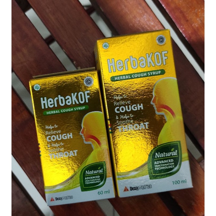 HerbaKOF Sirup 60 % 100 ML / Meredakan Batuk Berdahak &amp; Tidak Berdahak / Melegakan &amp; Menghangatkan Tenggorokan / Obat Batuk Herbal / Ekstrak Buah Delapan Dewa