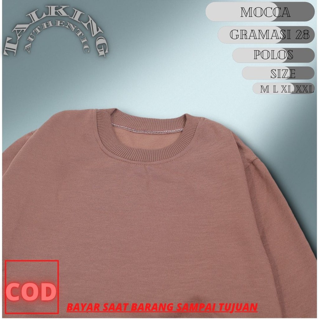 Sweater Crewneck Polos Pria Wanita Switer Mocca Sweater Cruwneck Premium Basic Bigsize M L XL XXL