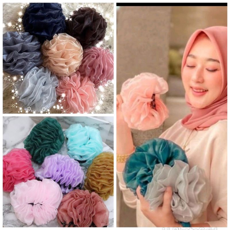 Jepit Rambut Kain Cepol Jilbab Jumbo/ Jepitan Rambut Cepol Hijab /Scrunchies Jilbab