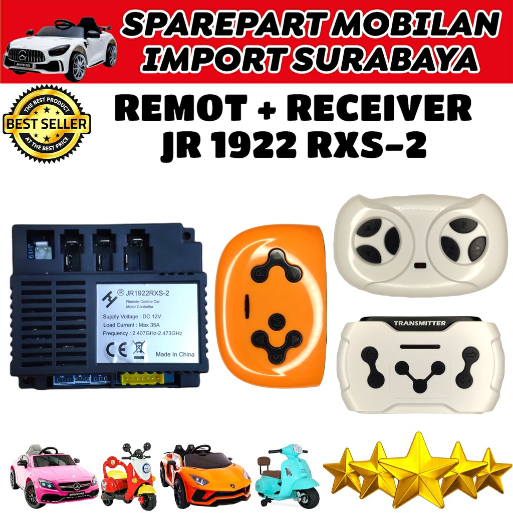 MODUL RECEIVER MOBIL AKI MAINAN ANAK JR 1922 RXS-2 TRANSMITTER YUKITA AUTO WHEELERS EXOTIC PASIFIC PLIKO PMB SPEEDS MINI COOPER JR1922RXS-2