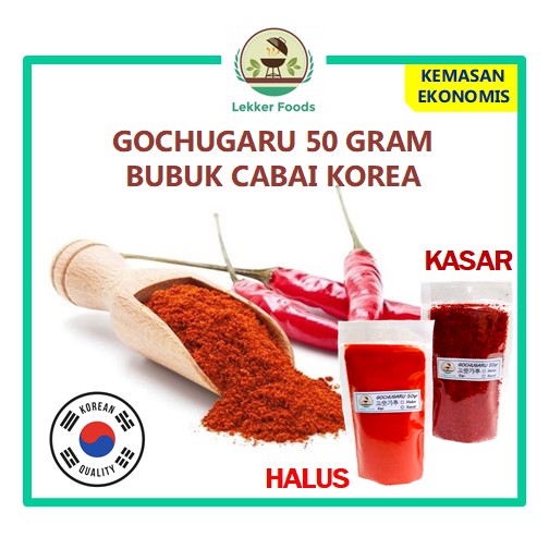 

Gochugaru Bubuk Cabe Korea Halal Kasar Halus 50 gram