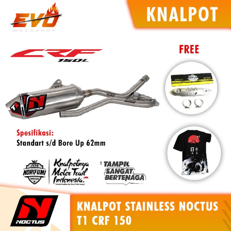 knalpot noctus crf 150 T1 stainlese